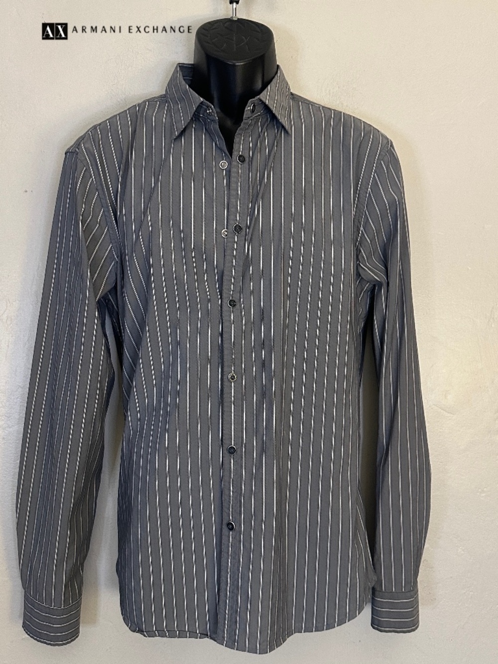 Armani Exchange Stretch Snap Long Sleeve Shirt Medium Gently worn 55% cotton